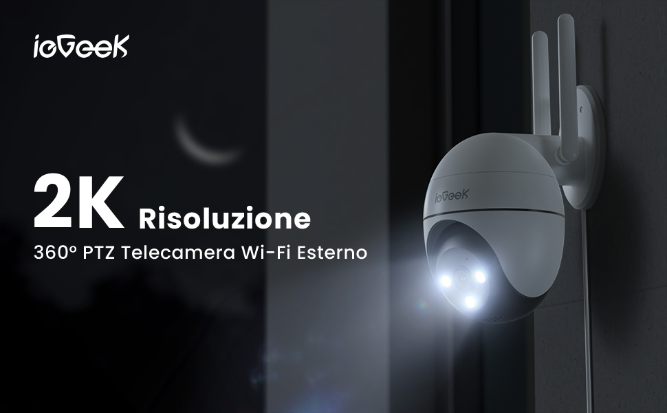 Telecamera Sorveglianza WiFi 360° PTZ: ieGeek 2K