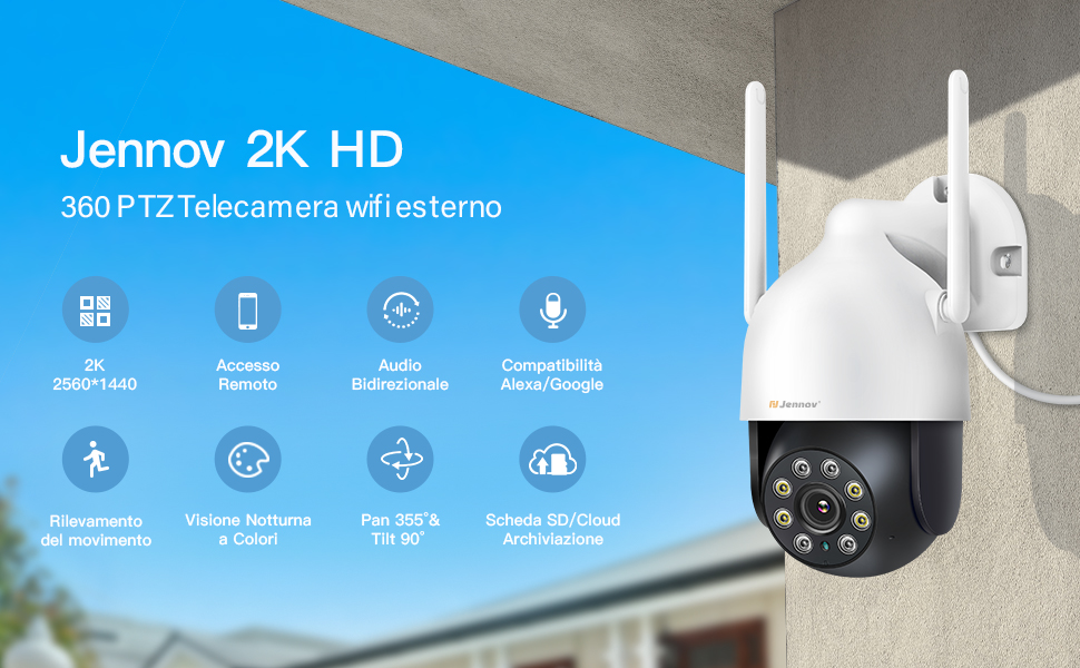 Jennov 2K Telecamera WiFi Esterno: la telecamera IP wireless