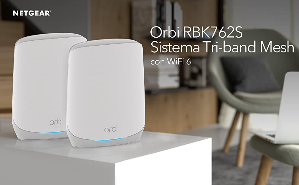 NETGEAR Orbi Mesh WiFi 6 RBK762S: copertura estesa per 75 dispositivi