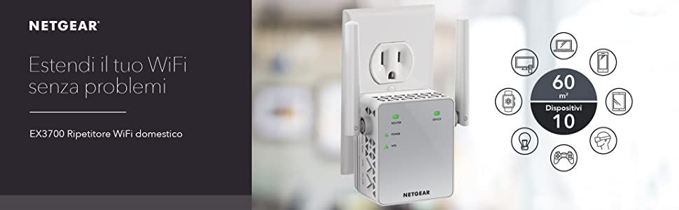 Netgear EX3700-100PES: l’amplificatore Wifi con porta LAN