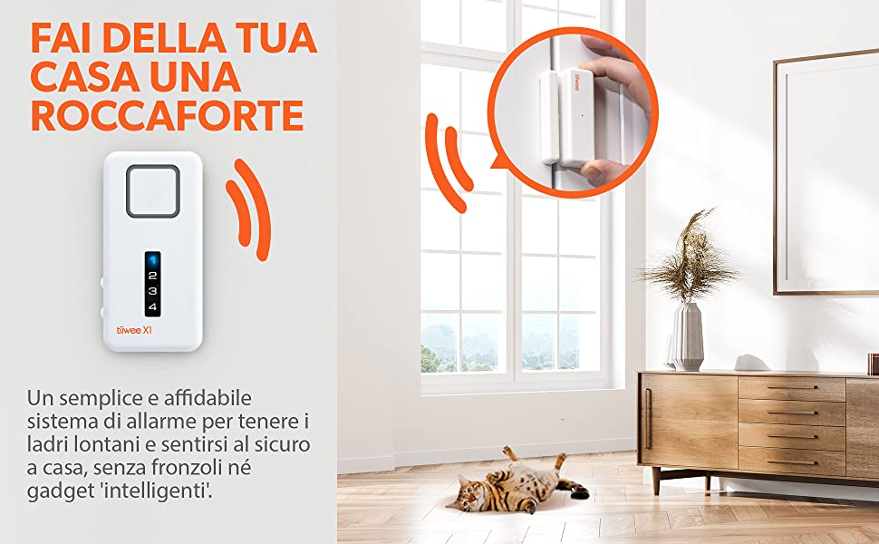 Proteggi la tua casa con il tiiwee Kit d´Allarme Casa per Finestre e Porte