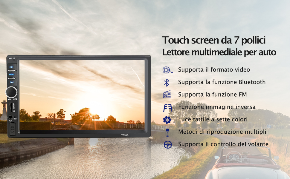 Recensione autoradio 2 Din Bluetooth con touchscreen HD