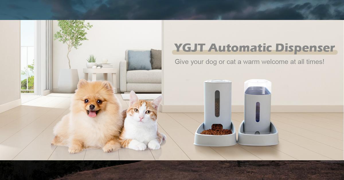 YGJT Set da 2 Mangiatoie Automatiche per Cane e Gatto